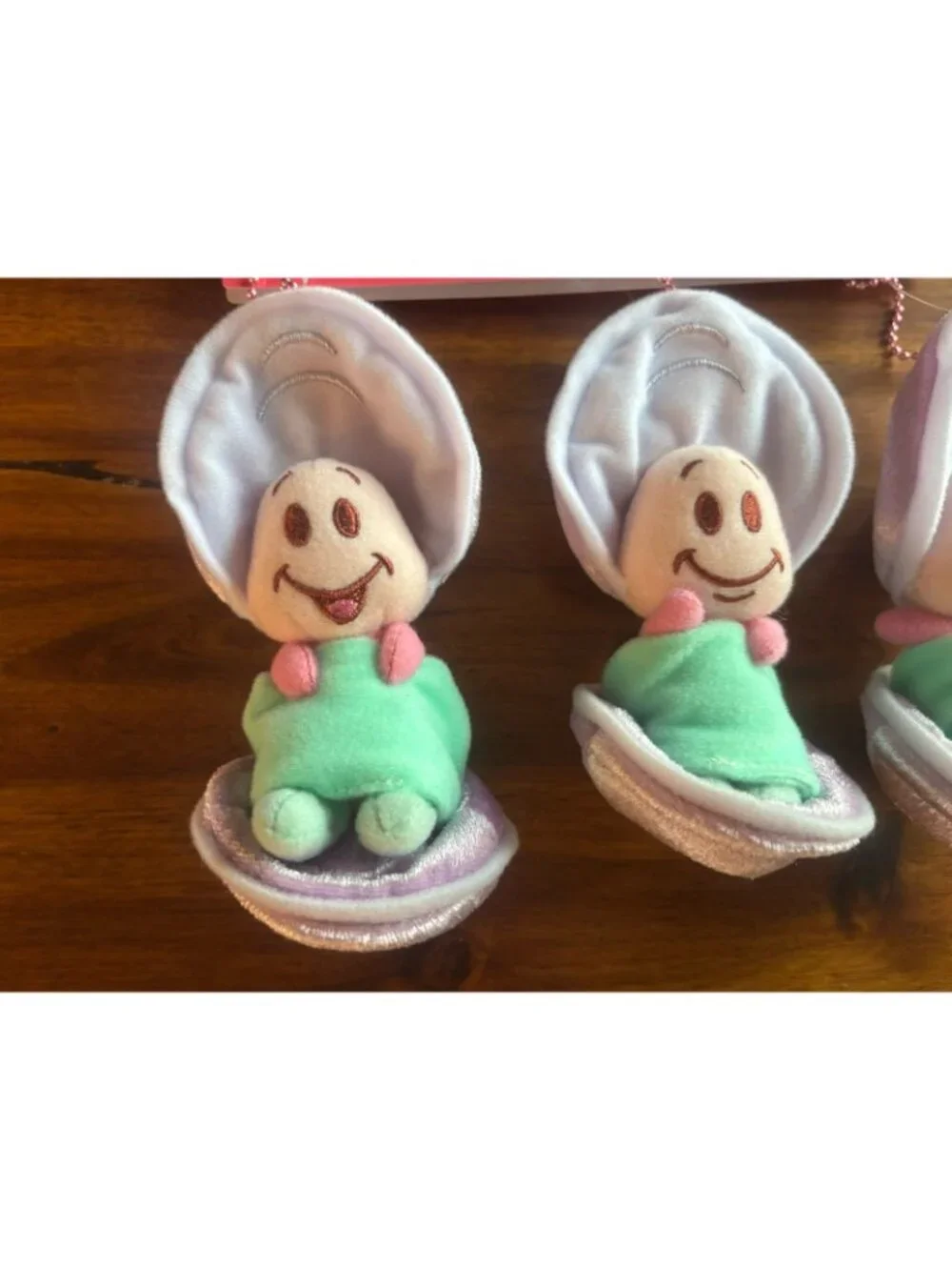 Set Of 3 Baby Oysters Disney Alice In Wonderland Plush Keychain Tokyo Disney